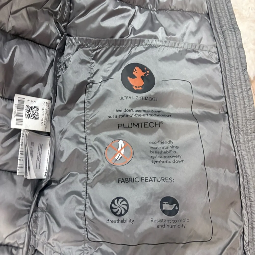 SAVE THE DUCK Stand Up Collar Grey Puffer Jacket - Picture 8 of 9